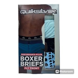 Quiksilver Men's Performance Nylon Boxer Briefs With Fly Pouch 4-Pack
